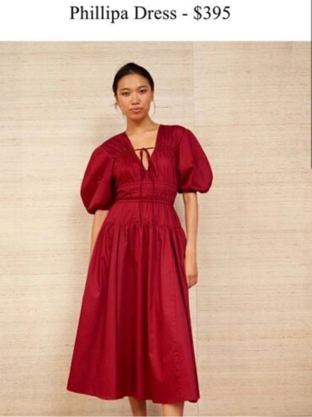 NWT LA LIGNE RED PHILLIPA DRESS